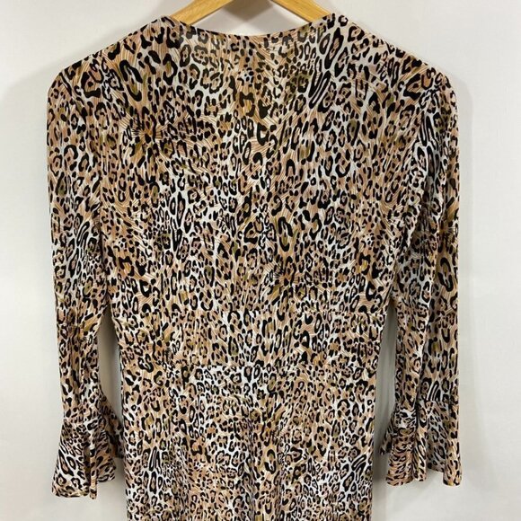 Essentials By Milano Leopard Print Jersey Knit V-Neck Dress, Medium - Picture 8 of 13